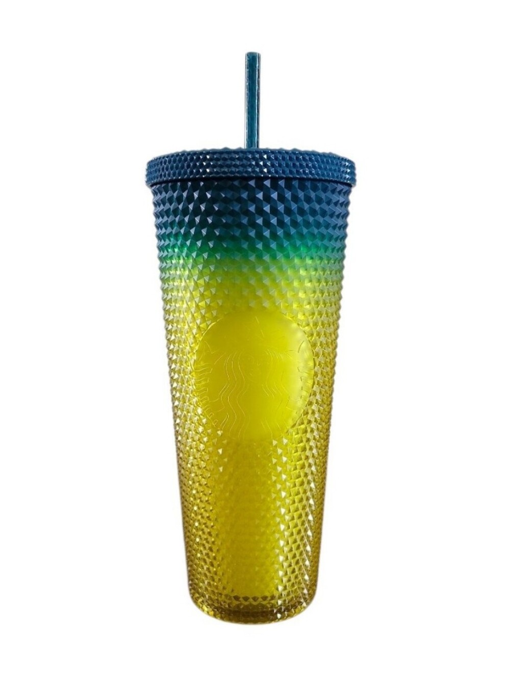 Starbucks Gradient Lemon Yellow & Blue Studded Venti 24oz Cold Tumbler